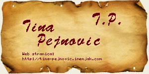 Tina Pejnović vizit kartica